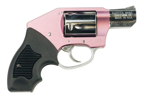 Charter Arms 53852 Chic Lady Off Duty Small 38 Special, 5 Shot 2" High Polished Stainless Steel Barrel & Cylinder, Pink Aluminum Frame, Pearl Grip, Concealed Hammer