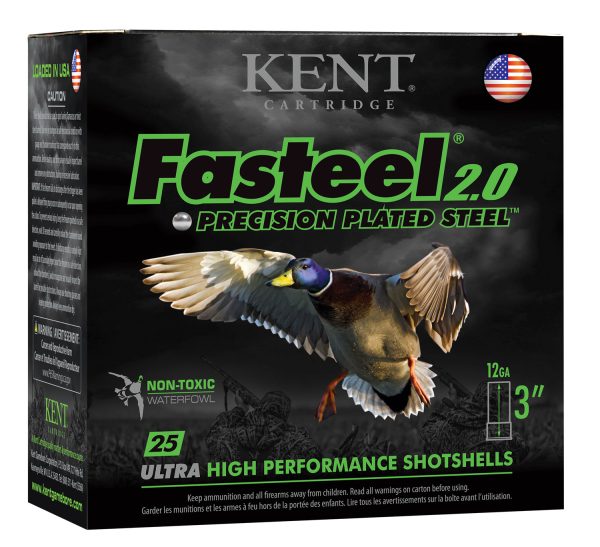 Kent Cartridge K123FS322 Fasteel 2.0  12 Gauge 3" 1 1/8 oz 2 Shot 25 Per Box/ 10 Case