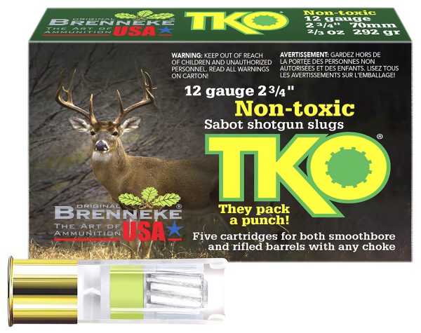 Brenneke SL122TKO TKO  12Gauge 2.75" 2/3oz Slug Shot 5 Per Box/50 Case