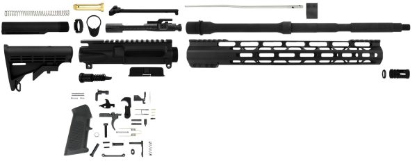 TacFire SSRK556LPK Lower Parts Kit Unassembled Rifle Kit 223 Rem/5.56x45mm NATO AR Platform  Aluminum 1/2"-28 tpi