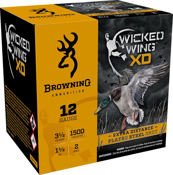 Browning Ammo B193411242 Wicked Wing XD  12Gauge 3.50" 1 1/2oz 2Shot 25 Per Box/10 Case