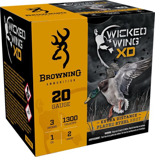 Browning Ammo B193412032 Wicked Wing XD  20Gauge 3" 1oz 2Shot 25 Per Box/10 Case