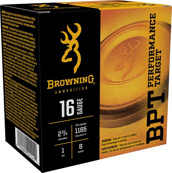 Browning Ammo B193611628 BPT Performance Target  16Gauge 2.75" 1oz 8Shot 25 Per Box/10 Case