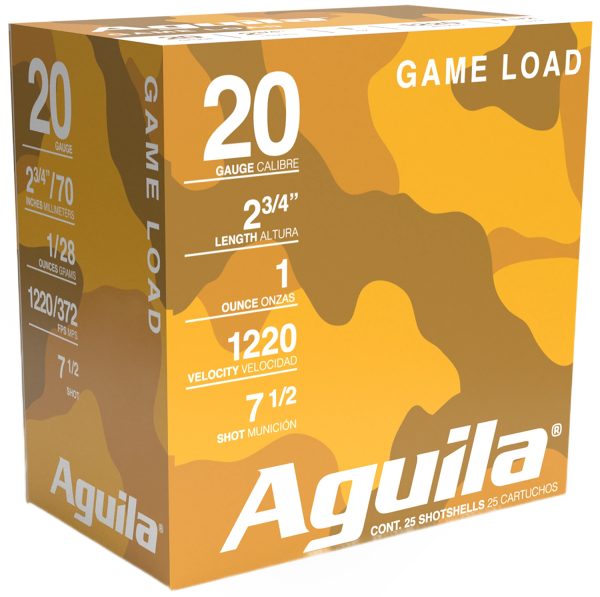 Aguila 1CHB2007 Birdshot High Velocity 20Gauge 2.75" 1oz 7.5Shot 25 Per Box/10 Case