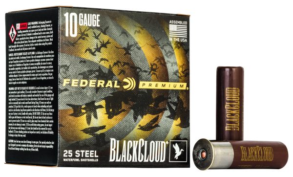 Federal PWBX107BB Black Cloud FS 10Gauge 3.50" 1 5/8oz BBShot 25 Per Box/10 Case