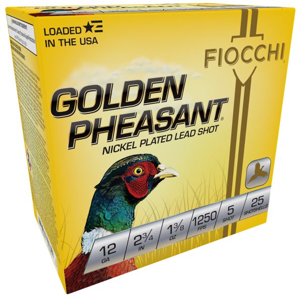 Fiocchi 12GP5 Golden Pheasant Extrema 12Gauge 2.75" 1 3/8oz 5Shot 25 Per Box/10 Case