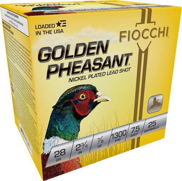 Fiocchi 28GP75 Golden Pheasant Extrema 28Gauge 2.75" 7/8oz 7.5Shot 25 Per Box/10 Case