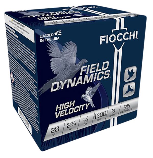 Fiocchi 28HV6 Field Dynamics High Velocity 28Gauge 2.75" 3/4oz 6Shot 25 Per Box/10 Case