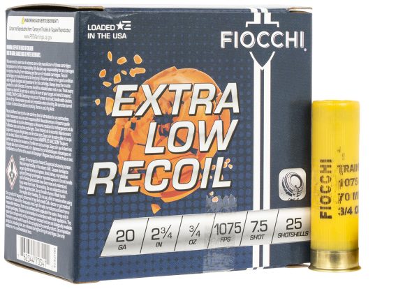 Fiocchi 20LITE75 Exacta Target Low Recoil Trainer 20Gauge 2.75" 3/4oz 7.5Shot 25 Per Box/10 Case