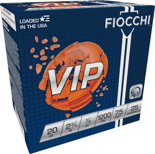 Fiocchi 20VIP75 Exacta Target VIP 20Gauge 2.75" 7/8oz 7.5Shot 25 Per Box/10 Case