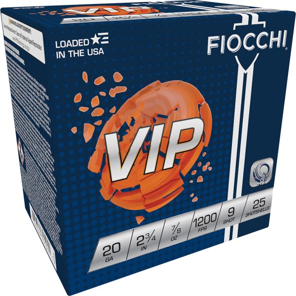 Fiocchi 20VIP9 Exacta Target VIP 20Gauge 2.75" 7/8oz 9Shot 25 Per Box/10 Case