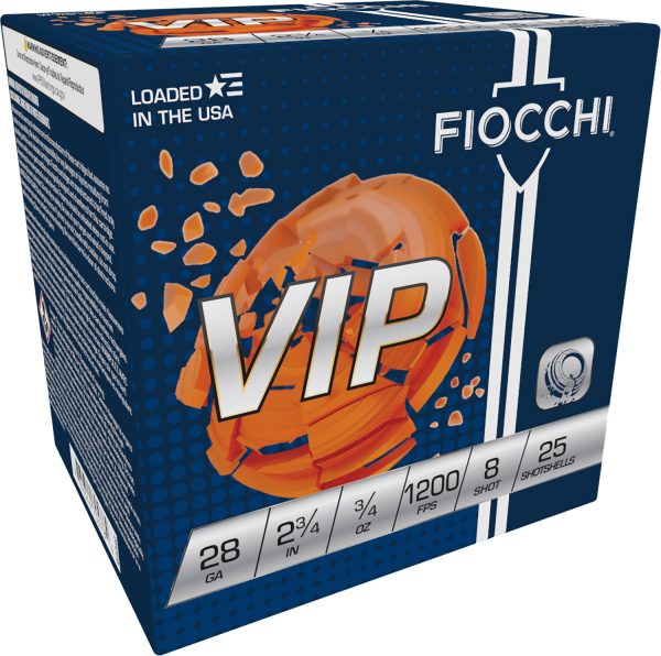 Fiocchi 28VIP8 Exacta Target VIP 28Gauge 2.75" 3/4oz 8Shot 25 Per Box/10 Case