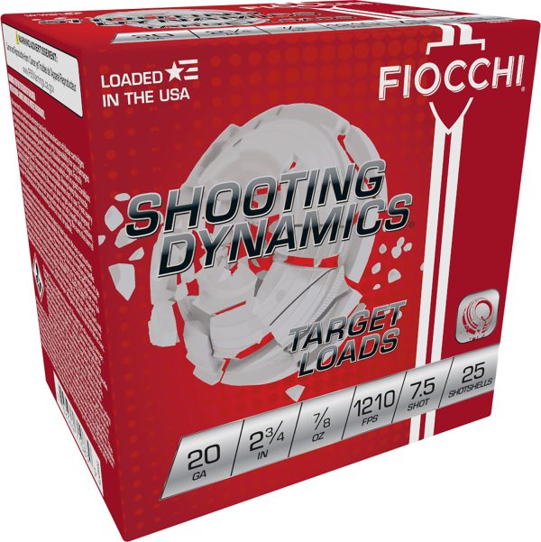 Fiocchi 20SD75 Shooting Dynamics Target 20Gauge 2.75" 7/8oz 7.5Shot 25 Per Box/10 Case