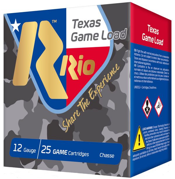 Rio Ammunition TGHV3675TX Texas Game Load High Velocity 12Gauge 2.75" 1 1/4oz 7.5Shot 25 Per Box/10 Case