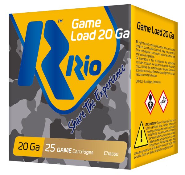 Rio Ammunition RC2075 Game Load  20Gauge 2.75" 1oz 7.5Shot 25 Per Box/10 Case