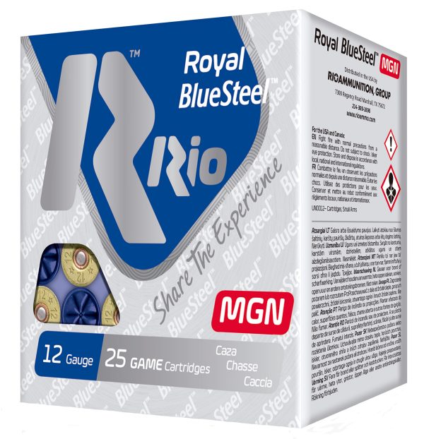 Rio Ammunition RBSM362 Royal BlueSteel Magnum 12Gauge 3" 1 1/4oz 2Shot 25 Per Box/10 Case