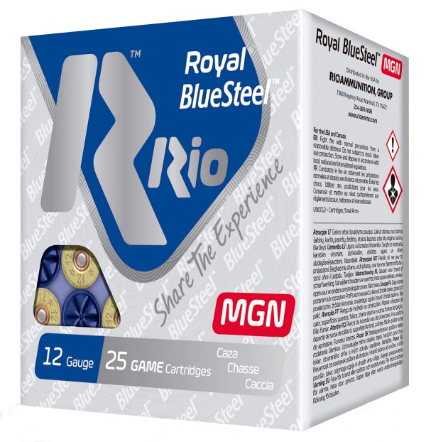 Rio Ammunition RBSM363 Royal BlueSteel Magnum 12Gauge 3" 1 1/4oz 3Shot 25 Per Box/10 Case