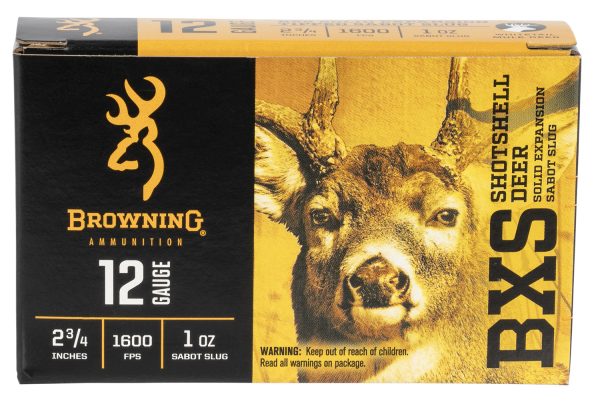 Browning Ammo B193111221 BXS Shotshell Deer 12Gauge 2.75" 1oz Sabot Slug Shot 5 Per Box/20 Case