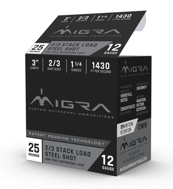 Migra Ammunitions M12S23 Staxd  12Gauge 3" 1 1/4oz 2/3Shot 25 Per Box/10 Case