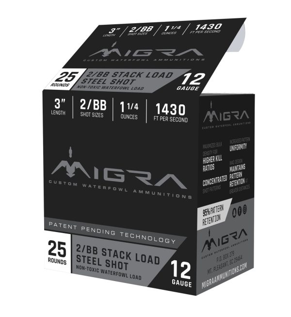 Migra Ammunitions M12S2BB Staxd  12Gauge 3" 1 1/4oz 2/BBShot 25 Per Box/10 Case