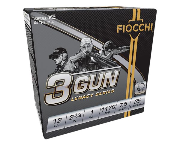 Fiocchi 12DL3G75 3-Gun Match Legacy Series 12Gauge 2.75" 1oz 7.5Shot 25 Per Box/10 Case