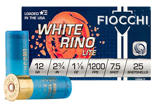 Fiocchi 12WRNL75 Exacta Target White Rino Lite 12Gauge 2.75" 1 1/8oz 7.5Shot 25 Per Box/10 Case