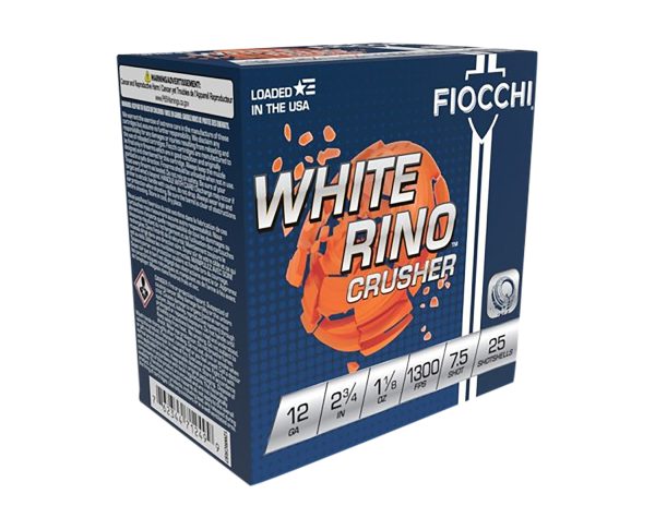 Fiocchi 12WRCRS7 Exacta Target White Rino Crusher 12Gauge 2.75" 1 1/8oz 7.5Shot 25 Per Box/10 Case