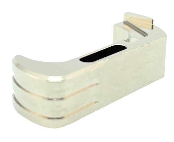 Cross Armory CRG5MCSV Mag Catch  Extended Compatible w/Glock Gen4-5 Silver Anodized Aluminum