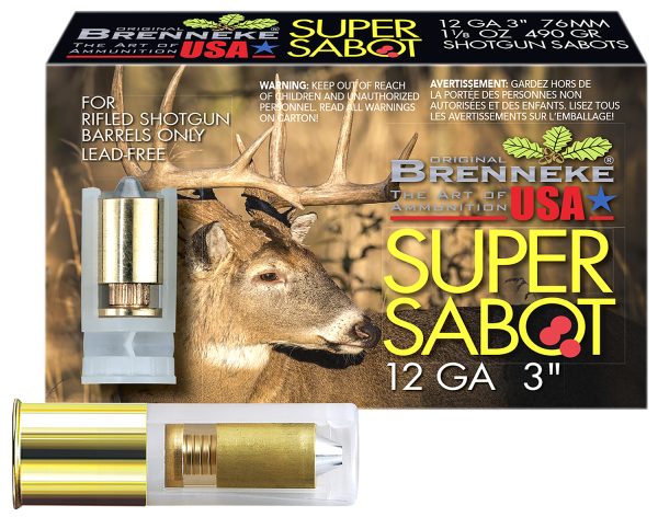 Brenneke SL123SUS SuperSabot  12Gauge 3" 1 1/8oz Sabot Slug Shot 5 Per Box/50 Case