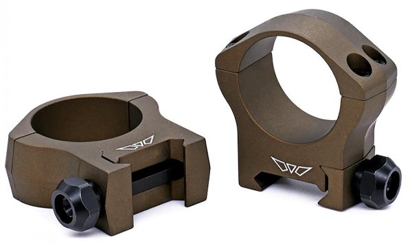 Warne 7214BB Scope Rings Mountain Tech Burnt Bronze 30mm Medium 0 MOA