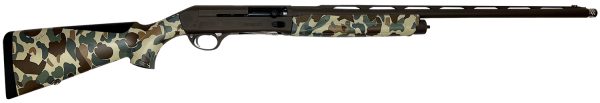 Sauer SASA1226CBFBOS SL-5 Waterfowl 12 Gauge 3.5" 3+1 26", Brown Cerakote Barrel/Rec, Fred Bear Old School Camo Furniture, LPA Front Sight, 5 Ext. Chokes Included