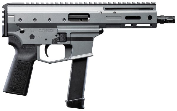 Angstadt Arms AAMDP09PG6 MDP-9  9mm Luger 27+1 5.85" Black Melonite Threaded Barrel, M-LOK Free-Float Handguards, Tactical Gray Cerakote Aluminum Picatinny Rail Receiver, Black Polymer Grips