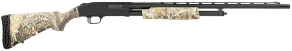 Mossberg 54321 500  20 Gauge 5+1 24" Vent Rib Barrel, Black Parkerized Barrel/Receiver, Realtree Max-4 Flex Stock, Fiber Optic Sight, Manual Safety