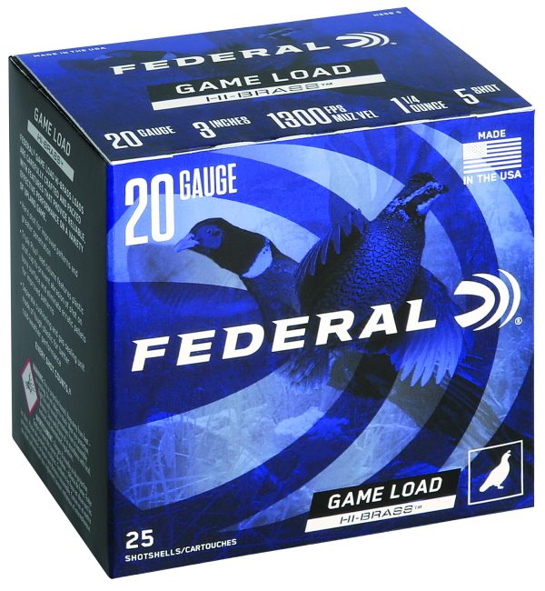 Federal H2585 Game-Shok High Brass 20Gauge 3" 1 1/4oz 5Shot 25 Per Box/10 Case