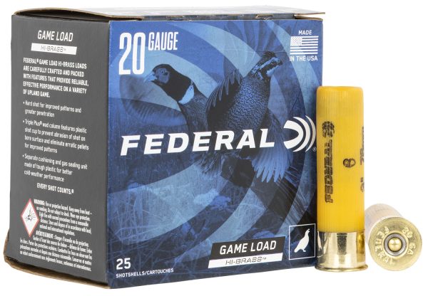 Federal H2586 Game-Shok High Brass 20Gauge 3" 1 1/4oz 6Shot 25 Per Box/10 Case