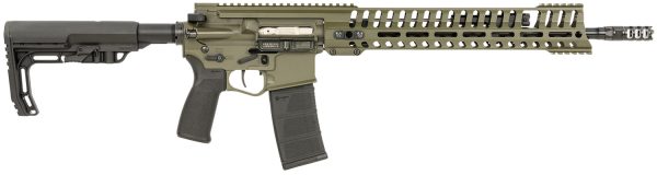 Patriot Ordnance Factory  P415 Edge 5.56x45mm NATO 30+1 16.50", OD Green Anodized Rec, Ambi Controls, 3-Port Muzzle Brake, 14.50" MRR M-LOK Handgaurd, Black MFT Minimalist Stock & Engage Grip