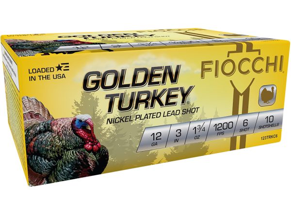 Fiocchi 123TRKC6 Golden Turkey  12Gauge 3" 1 3/4oz 6Shot 10 Per Box/10 Case