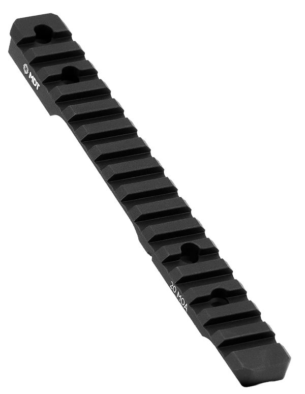 Mdt Sporting Goods Inc 102187BLK Picatinny Scope Rail  Black Anodized Aluminum 11" Long, Fits Remington 700 SA, 20 MOA