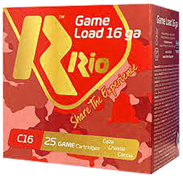 Rio Ammunition RCHV168 Game Load  16Gauge 2.75" 1 1/8oz 8Shot 25 Per Box/10 Case