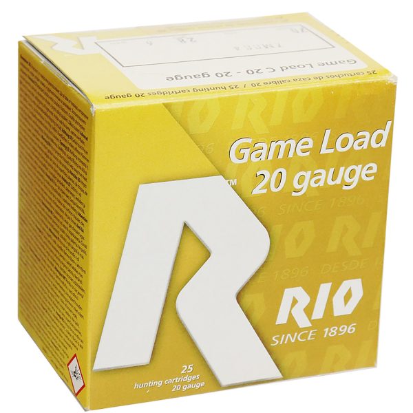 Rio Ammunition RC20MGN6 Game Load  20Gauge 3" 1 1/4oz 6Shot 25 Per Box/10 Case