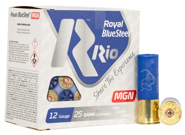 Rio Ammunition RBSM323 Royal BlueSteel  12Gauge 3" 1 1/8oz 3Shot 25 Per Box/10 Case