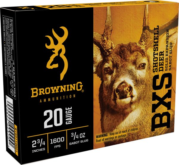 Browning Ammo B193112021 BXS  20Gauge 2.75" 3/4oz Sabot Slug Shot 5 Per Box/20 Case