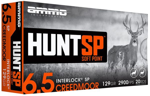 Ammo Inc 65CM129SPA20 Hunt  6.5Creedmoor 129gr Soft Point 20 Per Box/10 Case