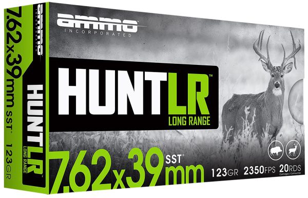 Ammo Inc 76239123SSTA20 Hunt Long Range 7.62x39mm 123gr Super Shock Tip 20 Per Box/10 Case