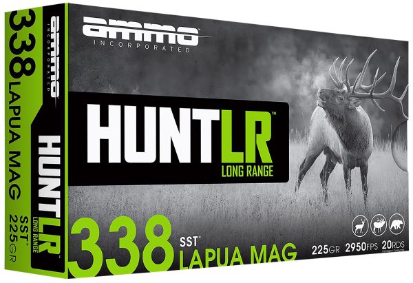 Ammo Inc 338LM225STA20 Hunt Long Range 338Lapua Mag 225gr Super Shock Tip 20 Per Box/10 Case