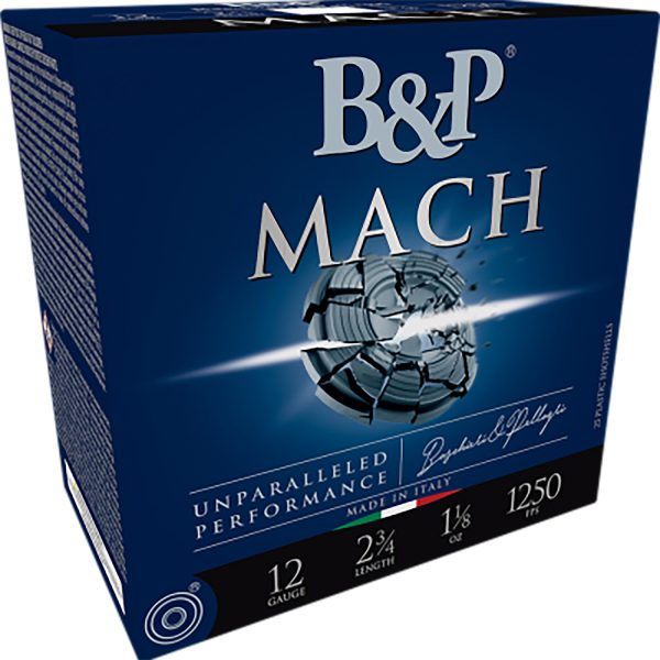 B&p Ammunition 12B78F27 Mach  12Gauge 2.75" 7/8oz 7.5Shot 25 Per Box/10 Case