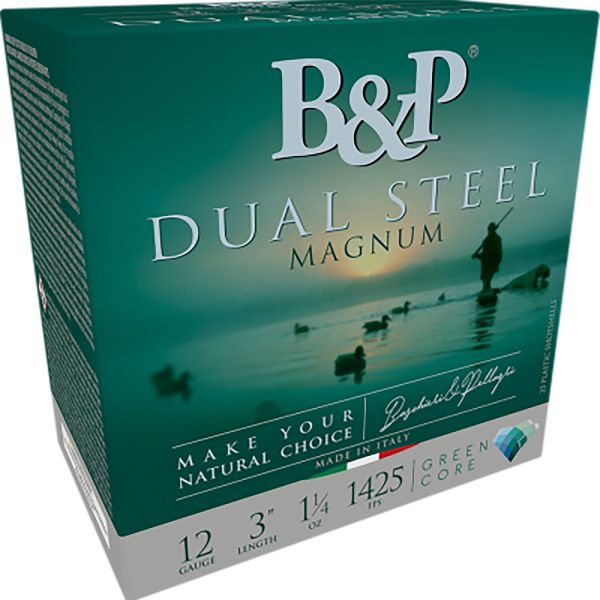 B&p Ammunition 12B8DS23 Dual Steel  12Gauge 3" 1 1/8oz 2/3Shot 10 Per Box/10 Case