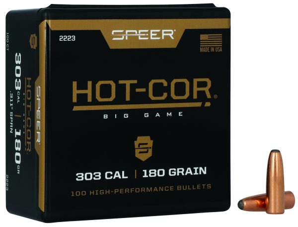 Speer 2223 Hot-Cor  303Cal 180gr Soft Point Round Nose 100 Per Box/5 Case