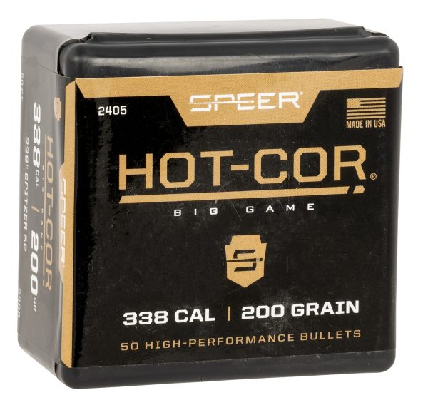 Speer 2405 Hot-Cor  338Cal 200gr Spitzer Soft Point 50 Per Box/5 Case