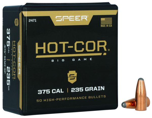 Speer 2471 Hot-Cor  375Cal 235gr Semi Spitzer Soft Point 50 Per Box/5 Case